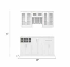 NewAge Wall Bar Cabinet Wine Cabinet Set With Glass Beverage Display Cabinet, Wall Wine Rack, Glass Short Wall Display Cabinet - 6 Piece Home Dry Bar Wine Storage Cabinet Set 62533 -Home And Outdoor ScreenShot2021 03 03at11.50.45AM