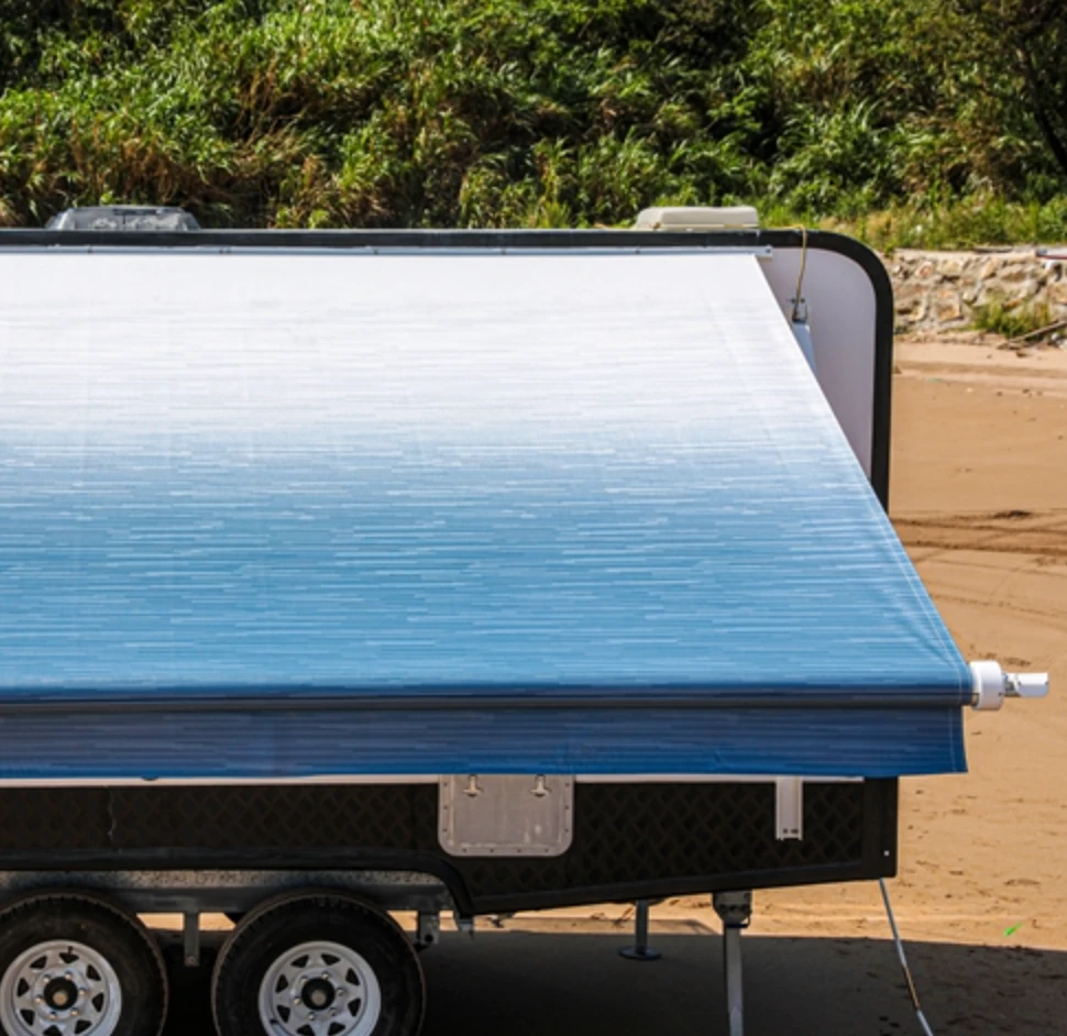 Aleko Motorized Retractable RV Awning - 21 X 8 Feet - Blue Fade 4 Aleko Motorized Retractable RV Awning - 21 X 8 Feet - Blue Fade - Image 2