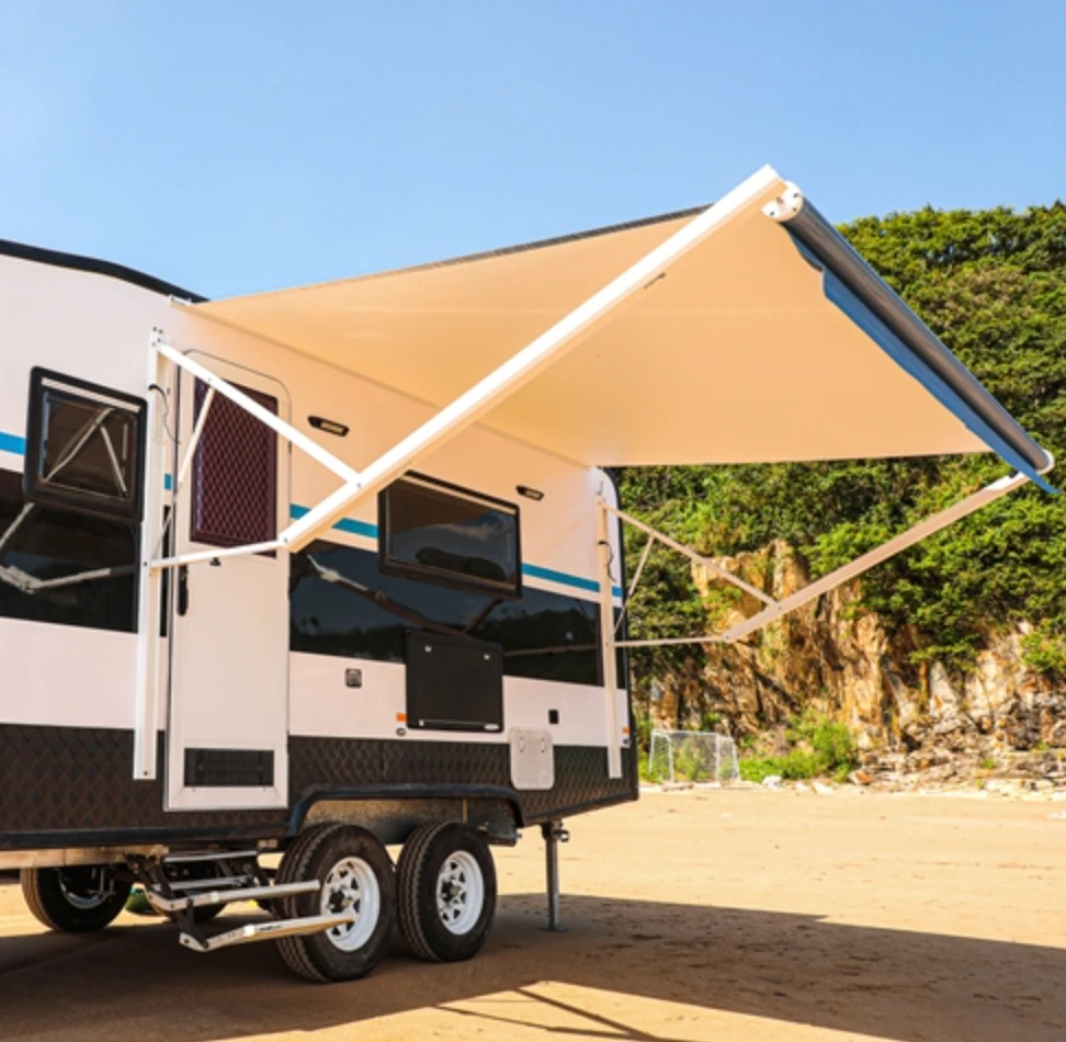 Aleko Motorized Retractable RV Awning - 21 X 8 Feet - Blue Fade 6 Aleko Motorized Retractable RV Awning - 21 X 8 Feet - Blue Fade - Image 4