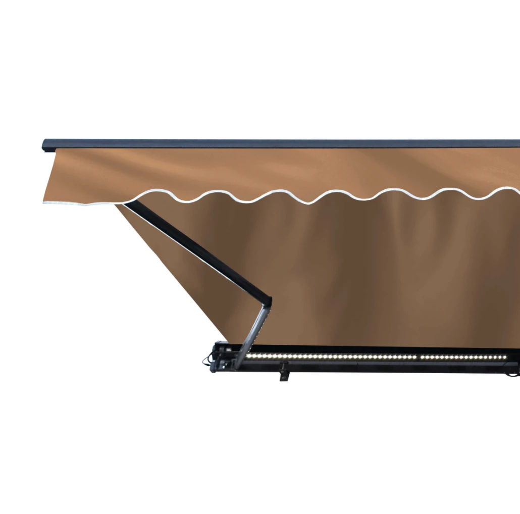 Aleko Half Cassette Motorized Retractable LED Luxury Patio Awning - 20 X 10 Feet - Sand 5 Aleko Half Cassette Motorized Retractable LED Luxury Patio Awning - 20 X 10 Feet - Sand - Image 3