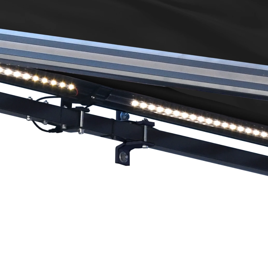 Aleko Half Cassette Motorized Retractable LED Luxury Patio Awning - 16 X 10 Feet - Black 6 Aleko Half Cassette Motorized Retractable LED Luxury Patio Awning - 16 X 10 Feet - Black - Image 4