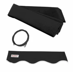 Aleko Half Cassette Motorized Retractable LED Luxury Patio Awning - 20 X 10 Feet - Black -Home And Outdoor ScreenShot2021 03 12at2.36.46PM