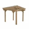 Aleko Premium Outdoor Wooden Arbor Topped Pergola - 7 X 10 Feet