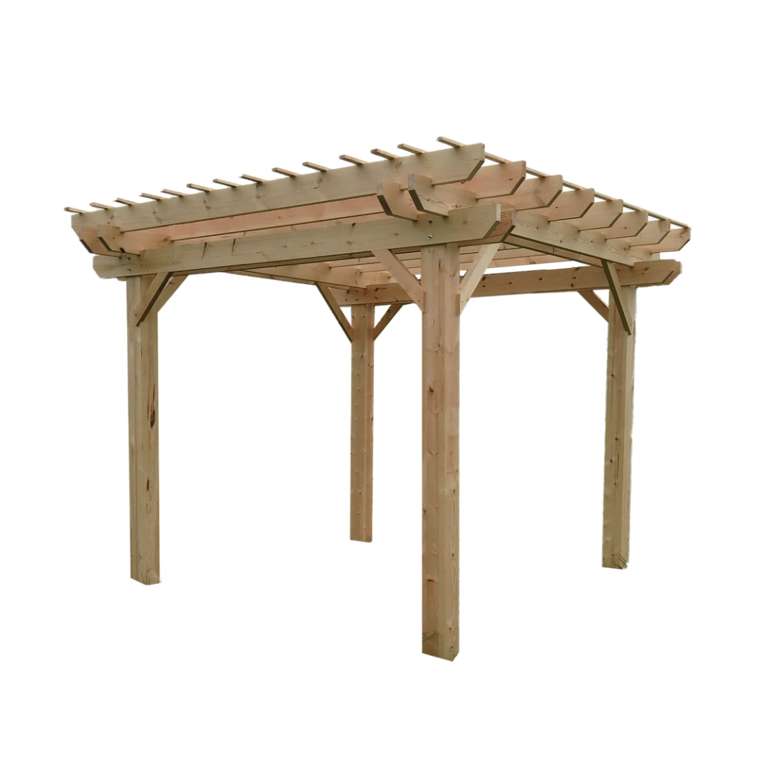 Aleko Premium Outdoor Wooden Arbor Topped Pergola - 7 X 10 Feet 3 Aleko Premium Outdoor Wooden Arbor Topped Pergola - 7 X 10 Feet