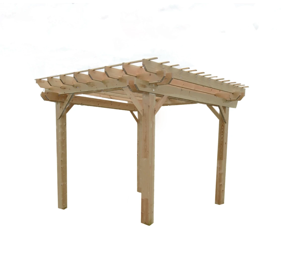 Aleko Premium Outdoor Wooden Arbor Topped Pergola - 7 X 10 Feet 5 Aleko Premium Outdoor Wooden Arbor Topped Pergola - 7 X 10 Feet - Image 3