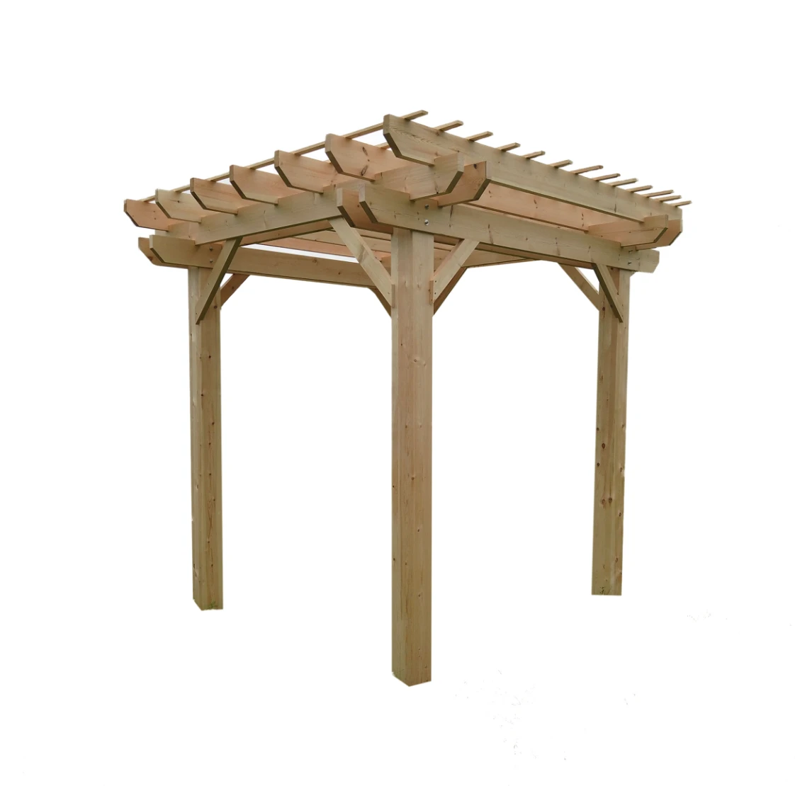 Aleko Premium Outdoor Wooden Arbor Topped Pergola - 7 X 8 Feet 3 Aleko Premium Outdoor Wooden Arbor Topped Pergola - 7 X 8 Feet