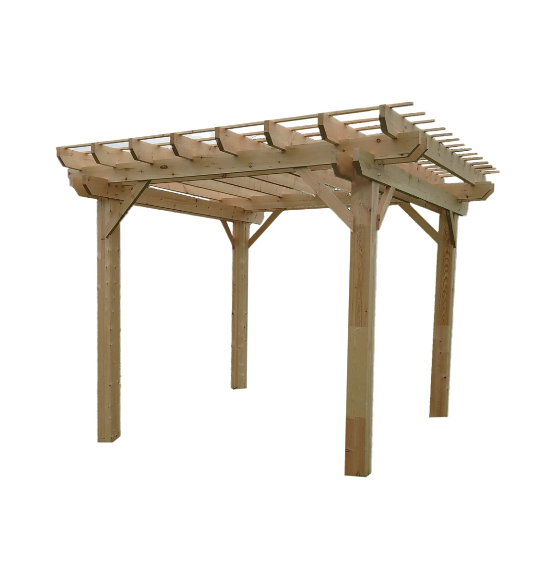 Aleko Premium Outdoor Wooden Arbor Topped Pergola - 10 X 10 Feet 3 Aleko Premium Outdoor Wooden Arbor Topped Pergola - 10 X 10 Feet