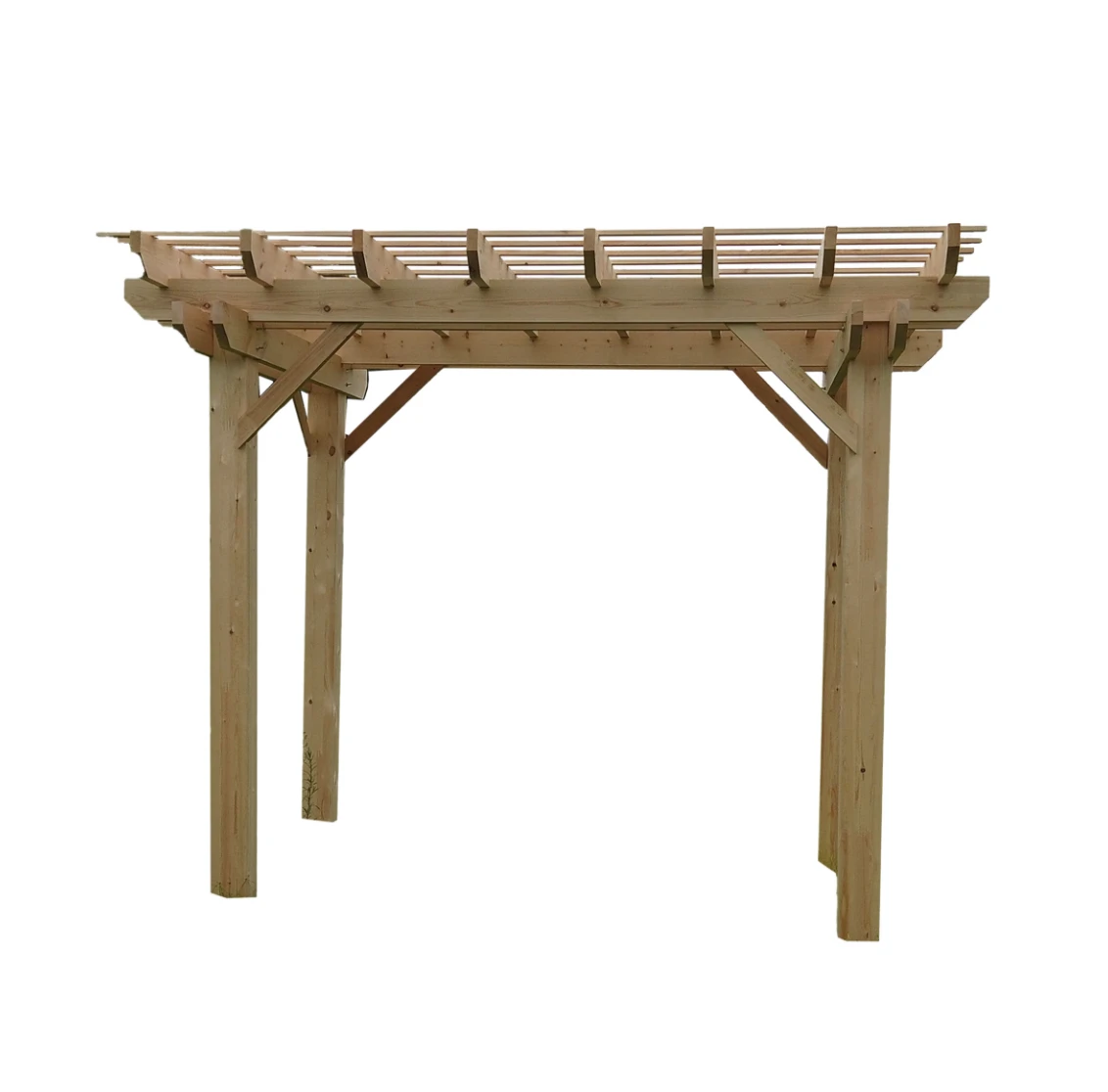 Aleko Premium Outdoor Wooden Arbor Topped Pergola - 10 X 10 Feet 5 Aleko Premium Outdoor Wooden Arbor Topped Pergola - 10 X 10 Feet - Image 3