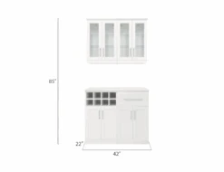 NewAge Wall Bar Cabinet Wine Cabinet Set With Short Glass Wall Display Cabinet, Base Wine Rack Cabinet, Base Storage Cabinet - 4 Piece Home Dry Bar Wine Storage Cabinet Set 62532 -Home And Outdoor ScreenShot2021 04 24at12.31.47PM