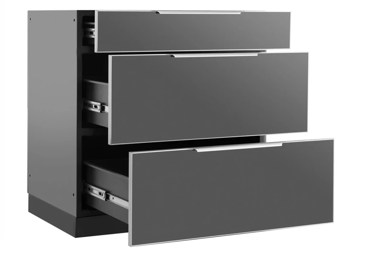 Modular Outdoor Kitchen Cabinets Aluminum 3 Drawer Cabinet Slate Gray Door 70203 4 Modular Outdoor Kitchen Cabinets Aluminum 3 Drawer Cabinet Slate Gray Door 70203 - Image 2