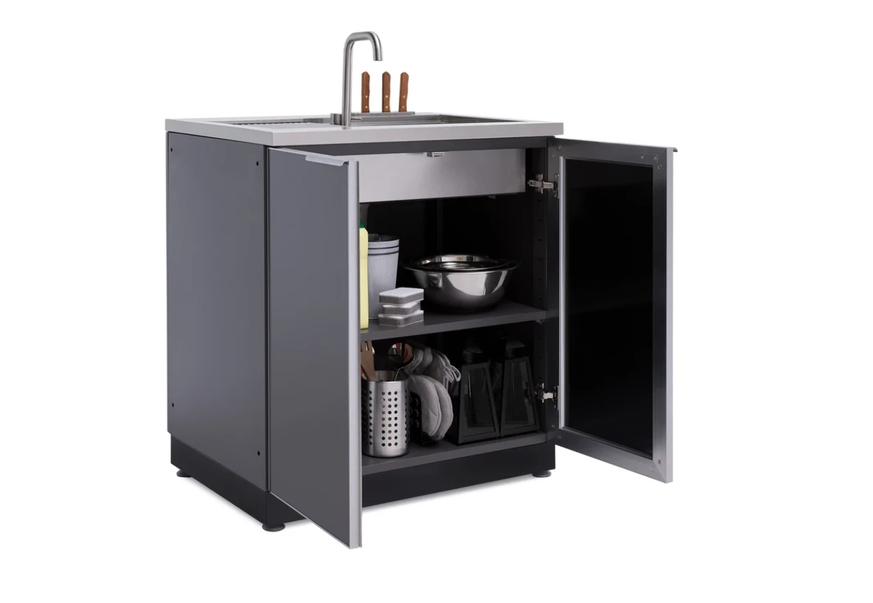 Modular Outdoor Kitchen Cabinets Aluminum Sink Cabinet Slate Gray Door 70202 4 Modular Outdoor Kitchen Cabinets Aluminum Sink Cabinet Slate Gray Door 70202 - Image 2