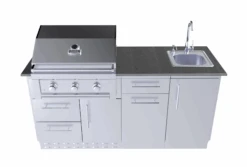 Sunstone Metal Products Caprice 6 Foot Grill & Bar Sink Outdoor Island Package SCPCAPRICE