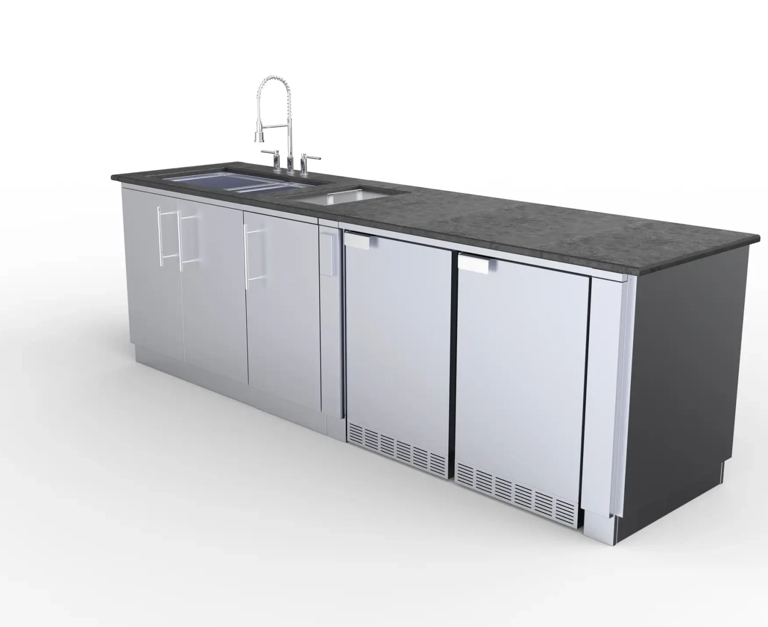 Sunstone Metal Products Galley 9 Foot Clean & Prep Cabinet Island Package SCPGALLEY 4 Sunstone Metal Products Galley 9 Foot Clean & Prep Cabinet Island Package SCPGALLEY - Image 2