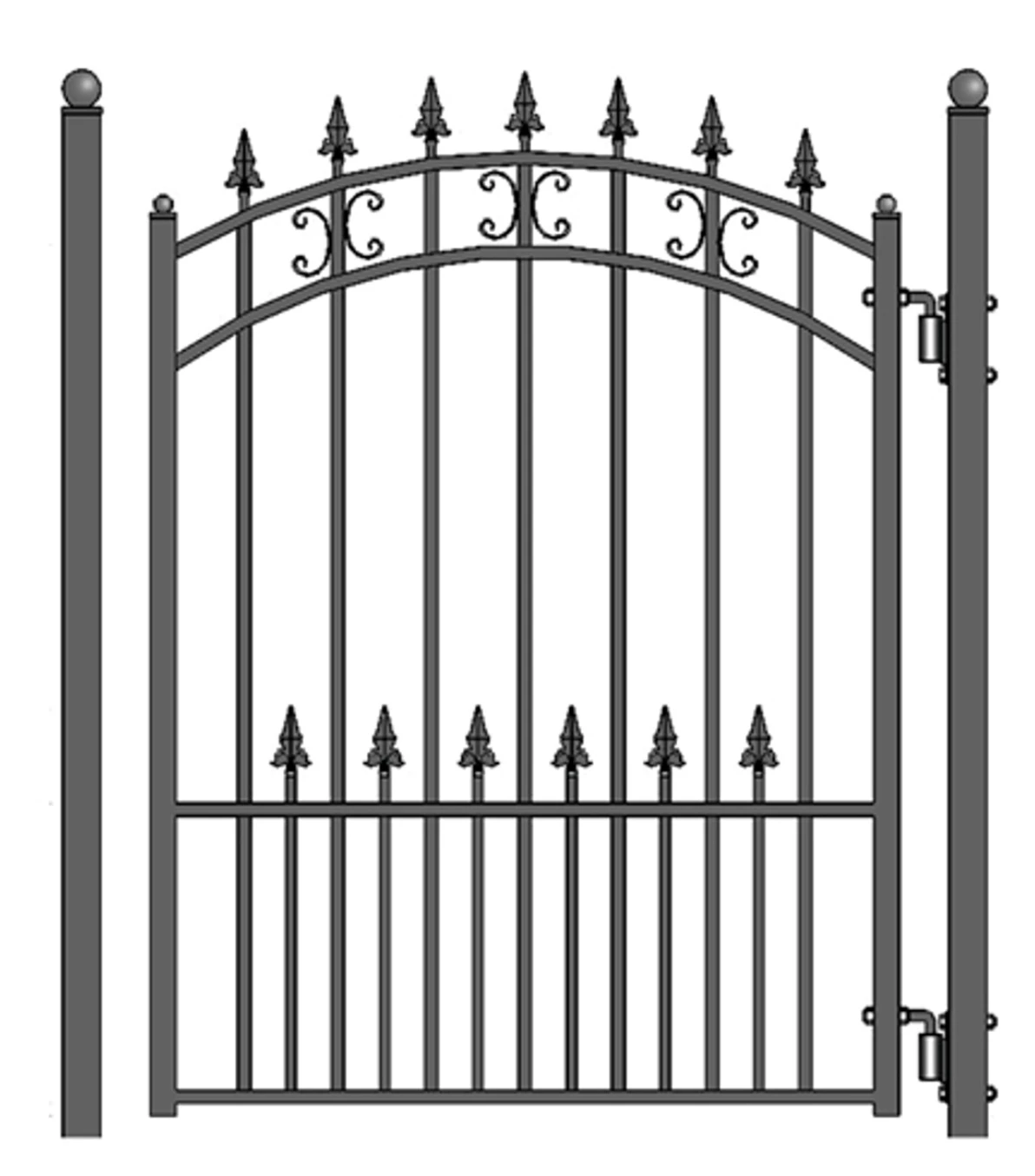 Aleko Steel Pedestrian Gate - ST.LOUIS Style - 5 Ft PGSTP-AP 3 Aleko Steel Pedestrian Gate - ST.LOUIS Style - 5 Ft PGSTP-AP