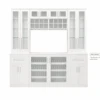 NewAge Wall Bar Cabinet Wine Cabinet Set With Glass Beverage Display Base Cabinet, Wall Wine Rack, Glass Tall Wall Display Cabinet - 7 Piece Home Dry Bar Wine Storage Cabinet Set 62522