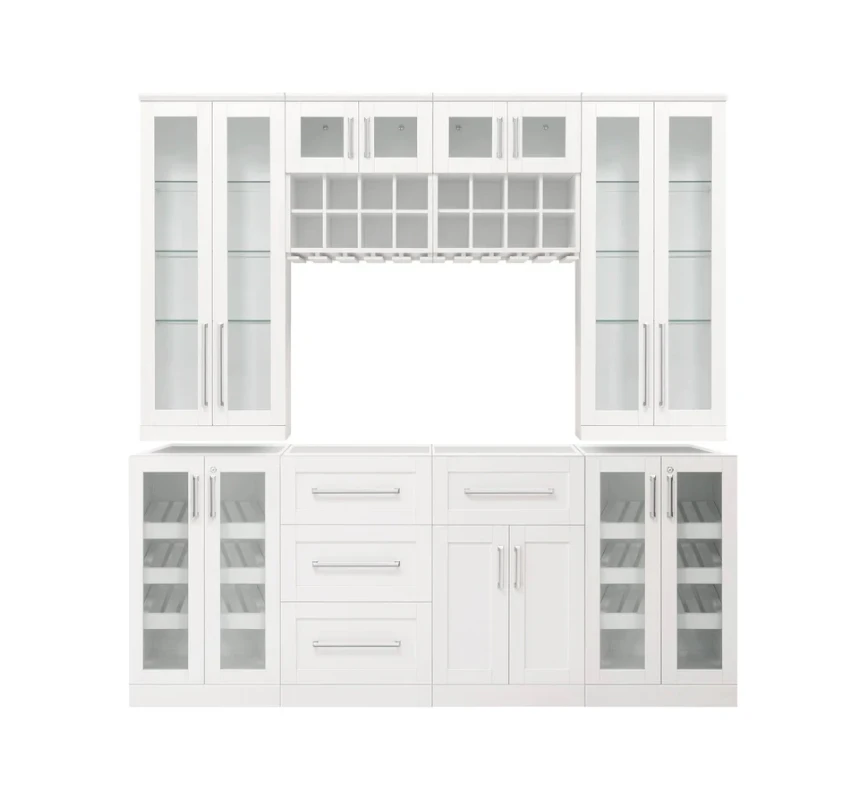 NewAge Wall Bar Cabinet Wine Cabinet Set With Glass Beverage Display Base Cabinet, Wall Wine Rack, Glass Tall Wall Display Cabinet - 8 Piece Home Dry Bar Wine Storage Cabinet Set 62521 5 NewAge Wall Bar Cabinet Wine Cabinet Set With Glass Beverage Display Base Cabinet, Wall Wine Rack, Glass Tall Wall Display Cabinet - 8 Piece Home Dry Bar Wine Storage Cabinet Set 62521 - Image 3
