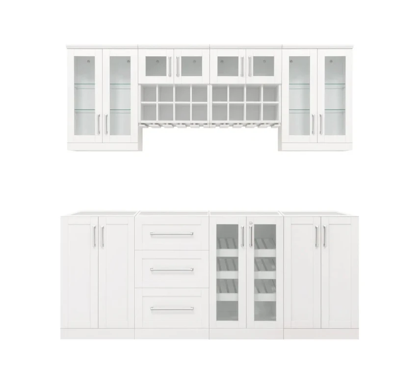 NewAge Wine Bar Cabinet Wall Bar Cabinet With Beverage Center Cabinets, Wine Rack Cabinet, Bar Display Cabinet - 8 Piece Home Bar Wine Bar Storage Cabinets 62525 3 NewAge Wine Bar Cabinet Wall Bar Cabinet With Beverage Center Cabinets, Wine Rack Cabinet, Bar Display Cabinet - 8 Piece Home Bar Wine Bar Storage Cabinets 62525