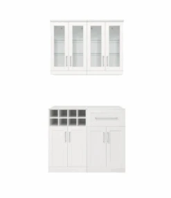 NewAge Wall Bar Cabinet Wine Cabinet Set With Short Glass Wall Display Cabinet, Base Wine Rack Cabinet, Base Storage Cabinet - 4 Piece Home Dry Bar Wine Storage Cabinet Set 62532 -Home And Outdoor Screen Shot 2024 11 11 at 13.43.54
