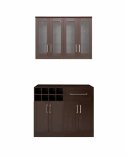 NewAge Wall Bar Cabinet Wine Cabinet Set With Short Glass Wall Display Cabinet, Base Wine Rack Cabinet, Base Storage Cabinet - 4 Piece Home Dry Bar Wine Storage Cabinet Set 62532 -Home And Outdoor Screen Shot 2024 11 16 at 16.45.30