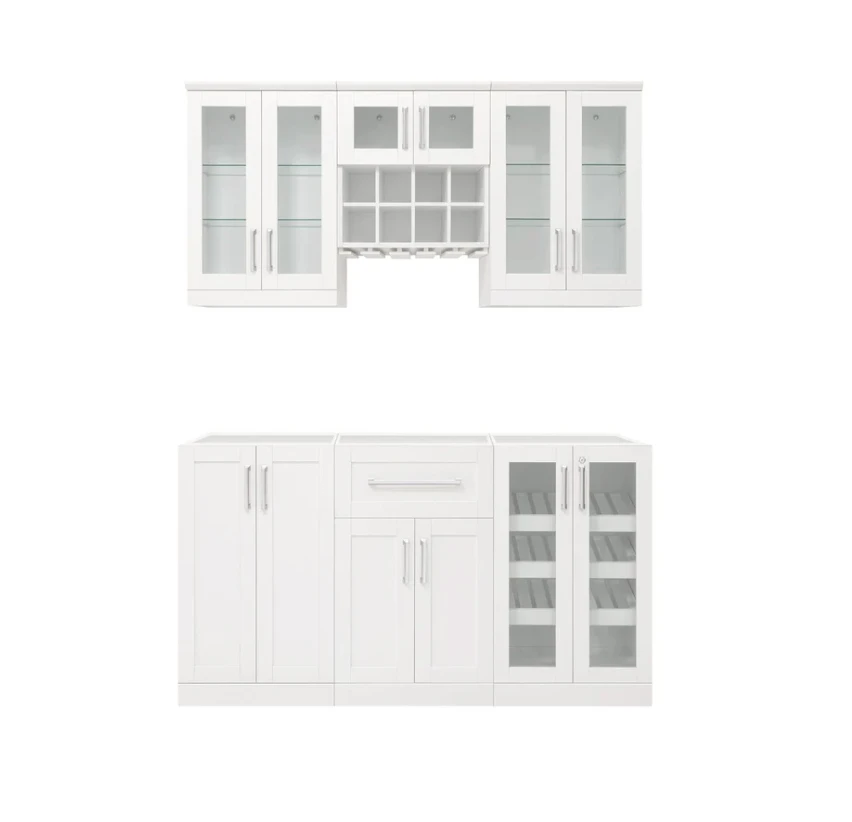 NewAge Wall Bar Cabinet Wine Cabinet Set With Glass Beverage Display Base Cabinet, Wall Wine Rack, Glass Short Wall Display Cabinet - 6 Piece Home Dry Bar Wine Storage Cabinet Set 62518 3 NewAge Wall Bar Cabinet Wine Cabinet Set With Glass Beverage Display Base Cabinet, Wall Wine Rack, Glass Short Wall Display Cabinet - 6 Piece Home Dry Bar Wine Storage Cabinet Set 62518