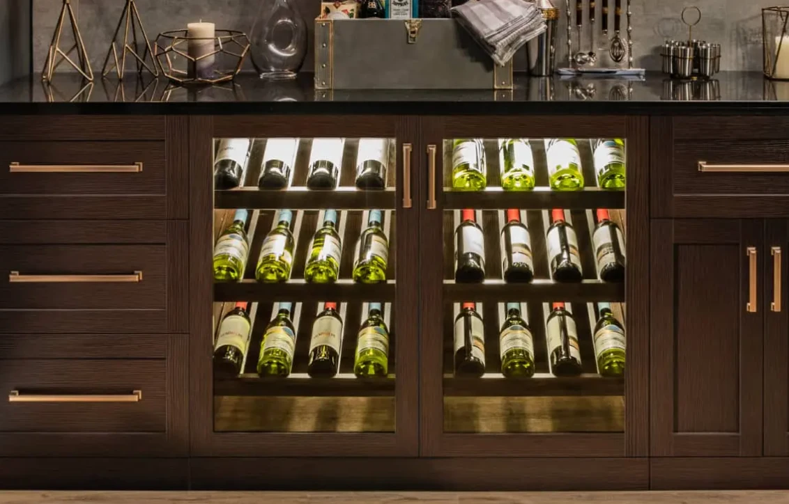 NewAge Wall Bar Cabinet Wine Cabinet Set With Glass Beverage Display Base Cabinet, Floating Display Shelf, Hanging Stemware Shelf, Glass Short Wall Display Cabinet - 8 Piece Home Dry Bar Wine Storage Cabinet Set 62539 16 NewAge Wall Bar Cabinet Wine Cabinet Set With Glass Beverage Display Base Cabinet, Floating Display Shelf, Hanging Stemware Shelf, Glass Short Wall Display Cabinet - 8 Piece Home Dry Bar Wine Storage Cabinet Set 62539 - Image 14