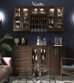 NewAge Wall Bar Cabinet Wine Cabinet Set With Short Glass Wall Display Cabinet, Base Wine Rack Cabinet, Base Storage Cabinet - 4 Piece Home Dry Bar Wine Storage Cabinet Set 62532 -Home And Outdoor Screen Shot 2024 11 23 at 12.10.08