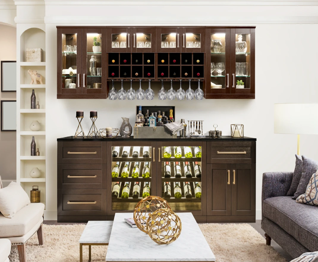 NewAge Wine Bar Cabinet Wall Bar Cabinet With Beverage Center Cabinets, Wine Rack Cabinet, Bar Display Cabinet - 8 Piece Home Bar Wine Bar Storage Cabinets 62525 6 NewAge Wine Bar Cabinet Wall Bar Cabinet With Beverage Center Cabinets, Wine Rack Cabinet, Bar Display Cabinet - 8 Piece Home Bar Wine Bar Storage Cabinets 62525 - Image 4
