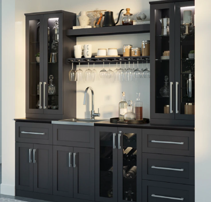 NewAge Wet Bar Cabinets Home Bar With Sink, Short Glass Door Wall Display Cabinet, Wall Wine Rack - 7 Piece Liquor Cabinet Wetbar With Sink 62633 7 NewAge Wet Bar Cabinets Home Bar With Sink, Short Glass Door Wall Display Cabinet, Wall Wine Rack - 7 Piece Liquor Cabinet Wetbar With Sink 62633 - Image 5