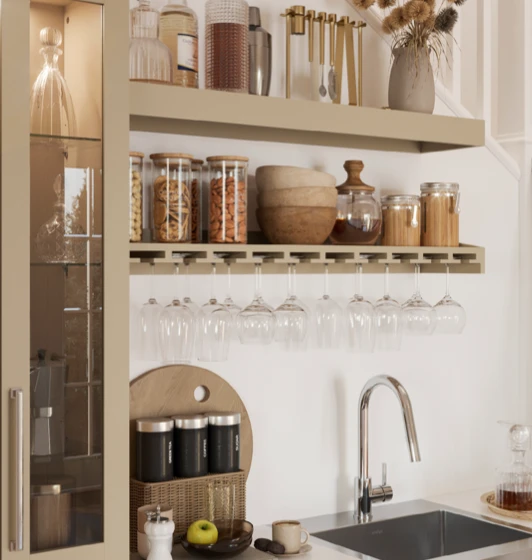 NewAge Wet Bar Cabinets Home Bar With Sink, Short Glass Door Wall Display Cabinet, Wall Wine Rack - 7 Piece Liquor Cabinet Wetbar With Sink 62633 10 NewAge Wet Bar Cabinets Home Bar With Sink, Short Glass Door Wall Display Cabinet, Wall Wine Rack - 7 Piece Liquor Cabinet Wetbar With Sink 62633 - Image 8