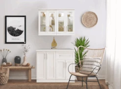 NewAge Wall Bar Cabinet Wine Cabinet Set With Short Glass Wall Display Cabinet, Base Wine Rack Cabinet, Base Storage Cabinet - 4 Piece Home Dry Bar Wine Storage Cabinet Set 62532 -Home And Outdoor Screen Shot 2024 11 24 at 10.51.58