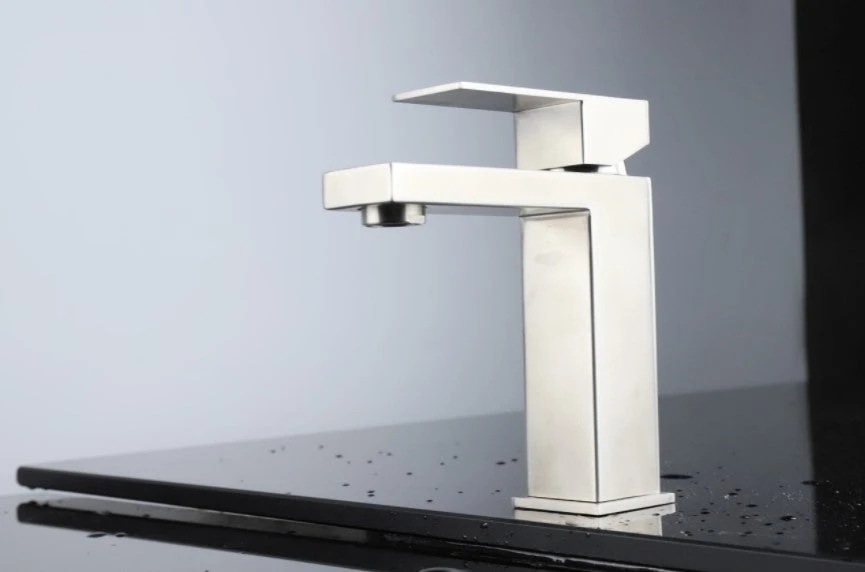 Lexora Monte Stainless Steel Single Hole Bathroom Faucet, Satin Finish 4 Lexora Monte Stainless Steel Single Hole Bathroom Faucet, Satin Finish - Image 2