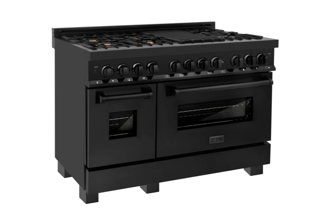 ZLINE Bundle 48" Kitchen Package With Black Stainless Steel Dual Fuel Range, Convertible Vent Range Hood And Dishwasher (3KP-RABRH48-DW) 4 ZLINE Bundle 48" Kitchen Package With Black Stainless Steel Dual Fuel Range, Convertible Vent Range Hood And Dishwasher (3KP-RABRH48-DW) - Image 2