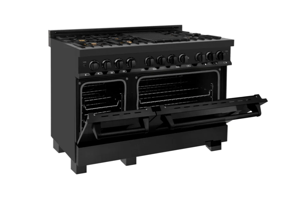 ZLINE Bundle 48" Kitchen Package With Black Stainless Steel Dual Fuel Range, Convertible Vent Range Hood And Dishwasher (3KP-RABRH48-DW) 5 ZLINE Bundle 48" Kitchen Package With Black Stainless Steel Dual Fuel Range, Convertible Vent Range Hood And Dishwasher (3KP-RABRH48-DW) - Image 3
