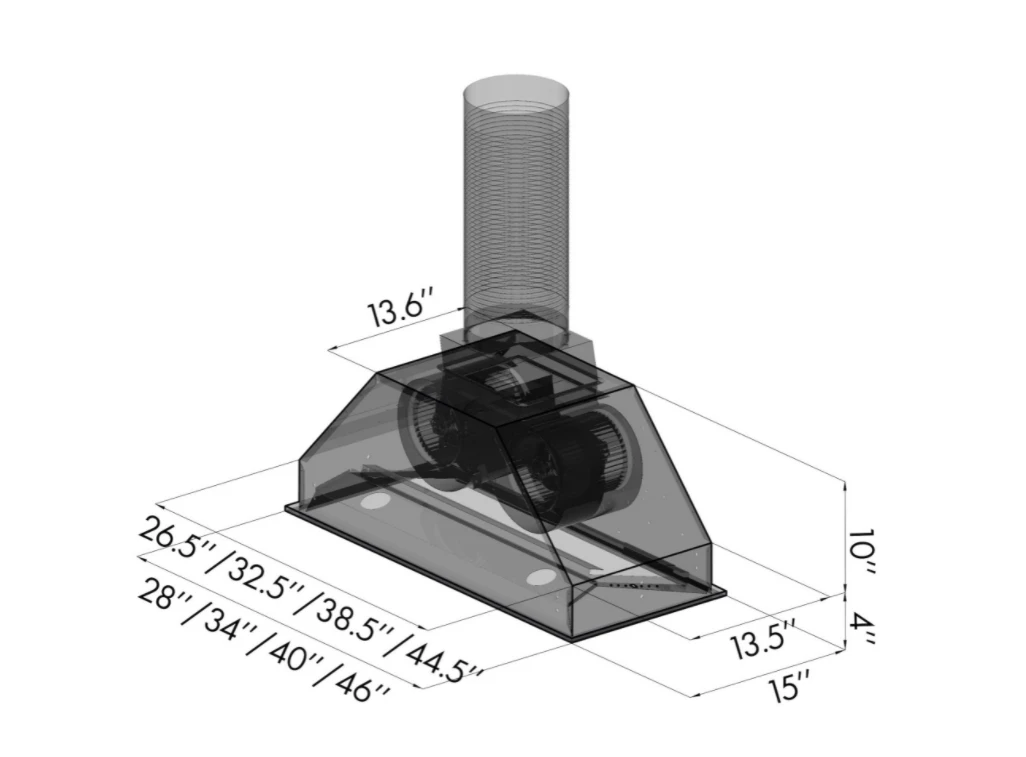 ZLINE Ducted Wall Mount Range Hood Insert In Outdoor Approved Stainless Steel (695-304) 9 ZLINE Ducted Wall Mount Range Hood Insert In Outdoor Approved Stainless Steel (695-304) - Image 7