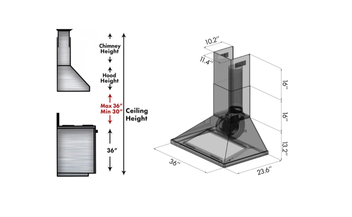 ZLINE 36 In. Outdoor Wall Mount Range Hood In Stainless Steel (696-304-36) 5 ZLINE 36 In. Outdoor Wall Mount Range Hood In Stainless Steel (696-304-36) - Image 3