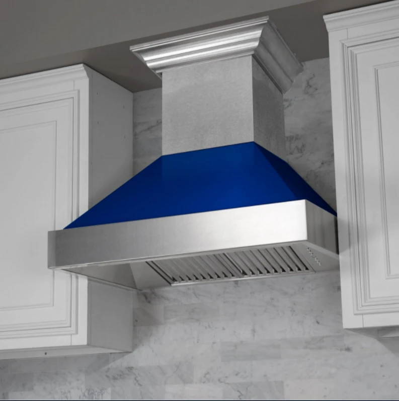 ZLINE Ducted DuraSnow® Stainless Steel Range Hood With Blue Gloss Shell (8654BG) 8 ZLINE Ducted DuraSnow® Stainless Steel Range Hood With Blue Gloss Shell (8654BG) - Image 6