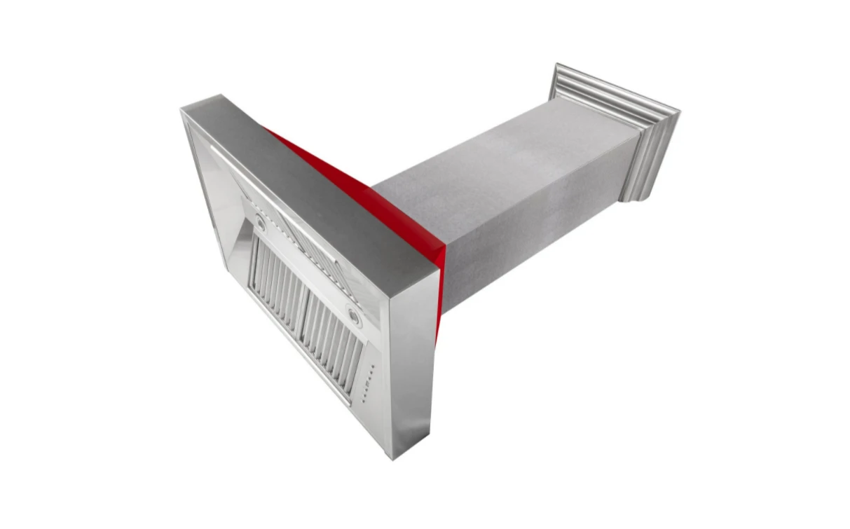 ZLINE Ducted DuraSnow® Stainless Steel Range Hood With Red Gloss Shell (8654RG) 5 ZLINE Ducted DuraSnow® Stainless Steel Range Hood With Red Gloss Shell (8654RG) - Image 3