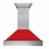 ZLINE Ducted DuraSnow® Stainless Steel Range Hood With Red Matte Shell (8654RM)