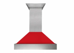 ZLINE Ducted DuraSnow® Stainless Steel Range Hood With Red Matte Shell (8654RM)
