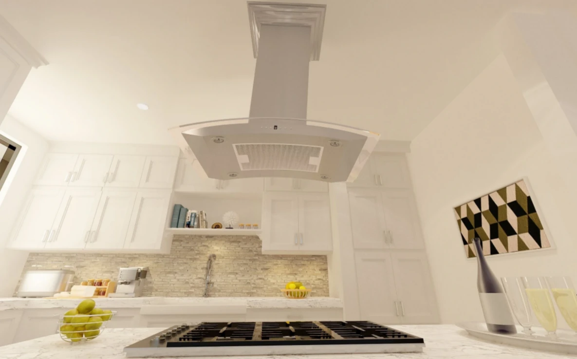 ZLINE Island Mount Range Hood In DuraSnow® Stainless Steel & Glass (8GL14iS) 6 ZLINE Island Mount Range Hood In DuraSnow® Stainless Steel & Glass (8GL14iS) - Image 4