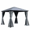 ALEKO Aluminum And Steel Hardtop Gazebo With Mosquito Net And Curtain - 10 X 10 Feet - Black