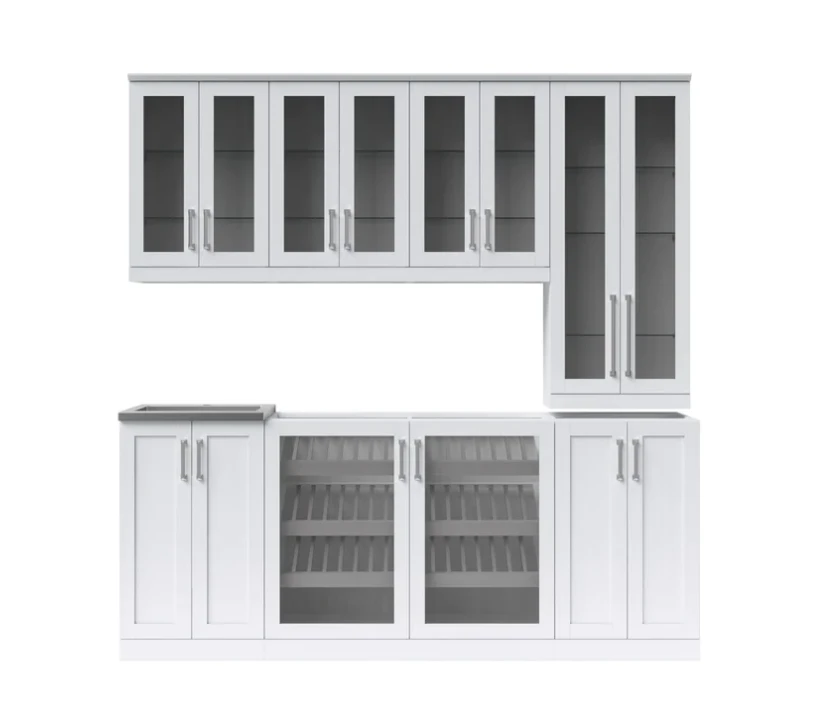 NewAge Wet Bar Cabinets Home Bar With Sink, Glass Door Beverage Display Base Cabinet, Tall Glass Door Wall Display Cabinets - 8 Piece Wall Bar Cabinet Wetbar With Sink 62689 5 NewAge Wet Bar Cabinets Home Bar With Sink, Glass Door Beverage Display Base Cabinet, Tall Glass Door Wall Display Cabinets - 8 Piece Wall Bar Cabinet Wetbar With Sink 62689 - Image 3