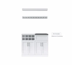 NewAge Wet Bar Cabinets With Sink Station, Floating Display Shelf, Hanging Stemware Shelf - 5 Piece Wall Bar Cabinet Wine Cabinet Wine Storage Cabinet Set 62731