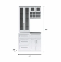 NewAge Wet Bar Cabinets With Sink Station, Tall Glass Door Wall Display Cabinet, Wall Wine Rack - 5 Piece Wall Bar Cabinet Wine Cabinet Set 62745 -Home And Outdoor Screenshot2022 11 22113721