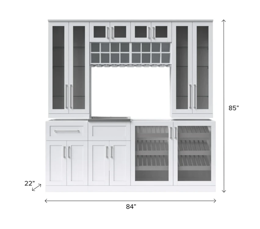 NewAge Wet Bar Cabinets Home Bar With Sink, Glass Door Beverage Display Base Cabinet, Tall Glass Door Wall Display Cabinets, Wall Wine Rack - 8 Piece Liquor Cabinet Wetbar With Sink 62703 6 NewAge Wet Bar Cabinets Home Bar With Sink, Glass Door Beverage Display Base Cabinet, Tall Glass Door Wall Display Cabinets, Wall Wine Rack - 8 Piece Liquor Cabinet Wetbar With Sink 62703 - Image 4