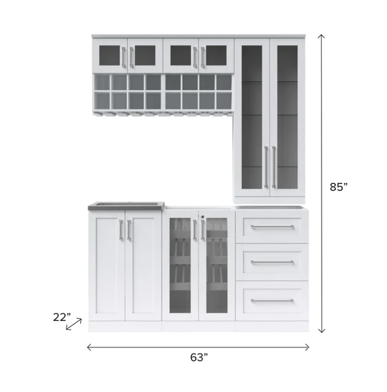 NewAge Wet Bar Cabinets Home Bar With Sink, Glass Door Beverage Display Base Cabinet, Tall Glass Door Wall Display Cabinet, Wall Wine Racks - 7 Piece Liquor Cabinet Wetbar With Sink 62647 5 NewAge Wet Bar Cabinets Home Bar With Sink, Glass Door Beverage Display Base Cabinet, Tall Glass Door Wall Display Cabinet, Wall Wine Racks - 7 Piece Liquor Cabinet Wetbar With Sink 62647 - Image 3
