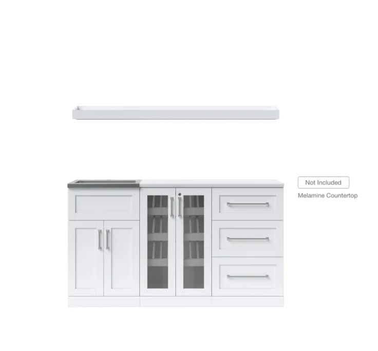 NewAge Wet Bar Cabinets With Sink Station, Glass Door Beverage Display Base Cabinet, Floating Display Shelf - 5 Piece Wall Bar Cabinet Wine Cabinet Wine Storage Cabinet Set 62619 3 NewAge Wet Bar Cabinets With Sink Station, Glass Door Beverage Display Base Cabinet, Floating Display Shelf - 5 Piece Wall Bar Cabinet Wine Cabinet Wine Storage Cabinet Set 62619