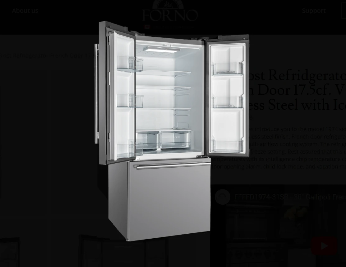 Forno No Frost Refridgerator French Door 17.5cf. VCM Stainless Steel With Ice Maker Sku FFFFD1974-31SB 5 Forno No Frost Refridgerator French Door 17.5cf. VCM Stainless Steel With Ice Maker Sku FFFFD1974-31SB - Image 3