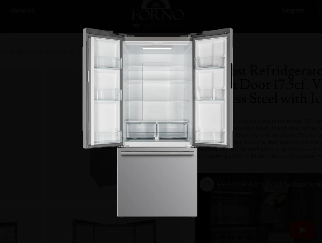 Forno No Frost Refridgerator French Door 17.5cf. VCM Stainless Steel With Ice Maker Sku FFFFD1974-31SB 6 Forno No Frost Refridgerator French Door 17.5cf. VCM Stainless Steel With Ice Maker Sku FFFFD1974-31SB - Image 4