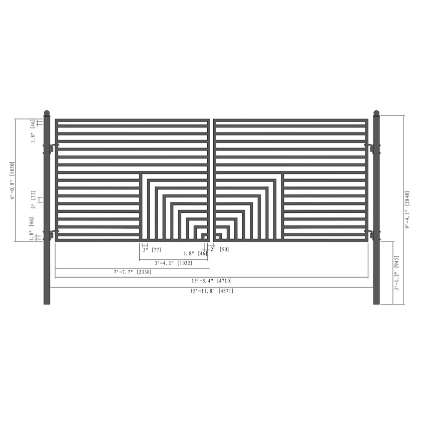 Aleko Steel Dual Swing Driveway Gate - Florence Style - 16 X 6 Feet DG16FLORD-AP 11 Aleko Steel Dual Swing Driveway Gate - Florence Style - 16 X 6 Feet DG16FLORD-AP - Image 9
